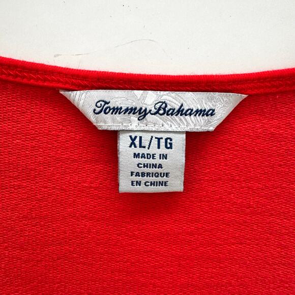 Tommy Bahama Side-Tie Pullover Shift Mini Dress V-Neck Orange Red XL - Picture 10 of 11
